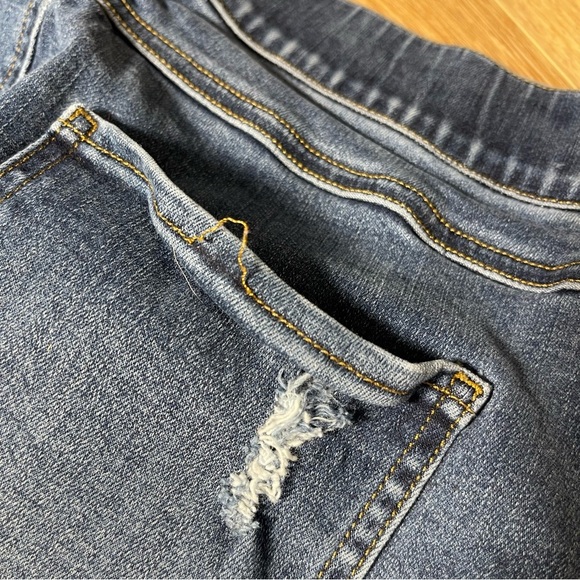 Spanx Distressed Skinny Jeans Leggings Womens Size Large Stretch Medium Wash - Picture 3 of 6